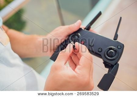 Remote Control Drone Hobby Leisure Entertainment Technology Innovation Concept. Installation Of The 