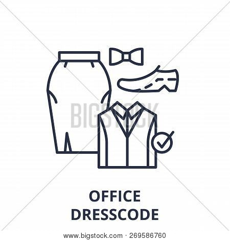 Office Dresscode Line Icon Concept. Office Dresscode Vector Linear Illustration, Symbol, Sign