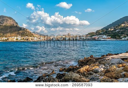 View Of The Gulf Of Sferracavallo And Capo Gallo Mount, Province Of Palermo, Sicily.