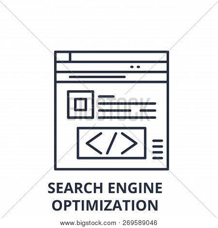 Search Engine Optimization Line Icon Concept. Search Engine Optimization Vector Linear Illustration,