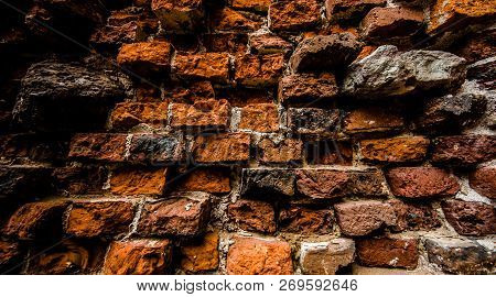 Brown And Red Brick Wall Textured Background