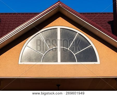 Close Up Wide Half Round Window With Segments
