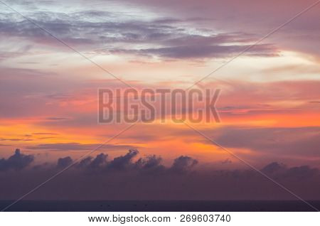 Colorful Dramatic Sky With Cloud At Sunset.sky With Background
