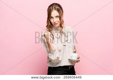 Secret, Gossip Concept. Young Woman Whispering A Secret Behind Her Hand. Business Woman Isolated On 
