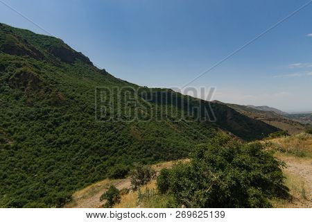 View Of Mountains Landscape In Geghard, Armenia, Selective Focus