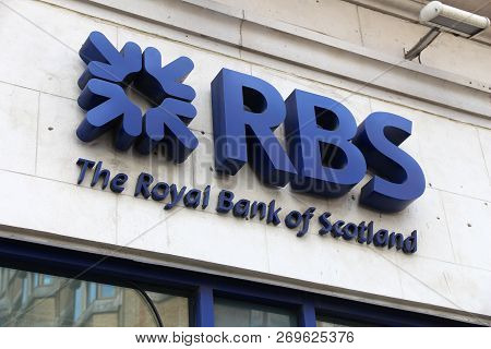 London, Uk - July 7, 2016: Rbs Royal Bank Of Scotland Branch In London. Rbs Has 700 Branches, Most O