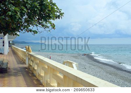 Golovinka, Sochi, Russia - July, 2013: Medical Beach Military Sanatorium 