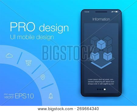 Mobile Phone Application For Analytics. Stock Vector