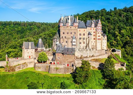 Eltz Castle Or Burg Eltz Is A Medieval Castle In The Hills Above The Moselle River Near Koblenz In G