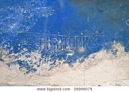 Синий пилинг цементной стены