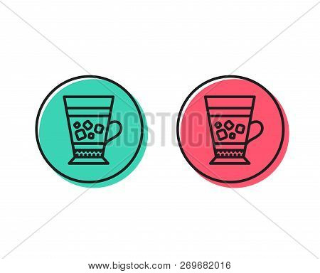 Frappe Coffee Icon. Cold Drink Sign. Beverage Symbol. Positive And Negative Circle Buttons Concept. 