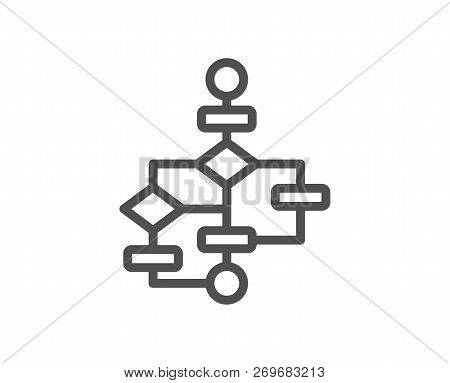 Block Diagram Line Icon. Path Scheme Sign. Algorithm Symbol. Quality Design Flat App Element. Editab