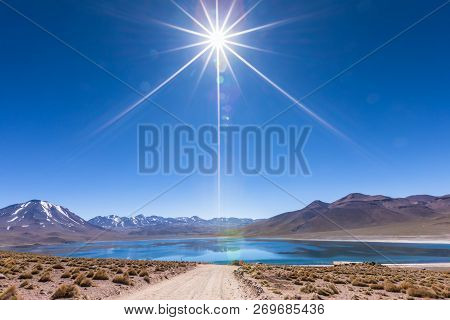 Lagunas Altiplanicas, Miscanti Y Miniques, Amazing View At Atacama Desert. Chile, South America.