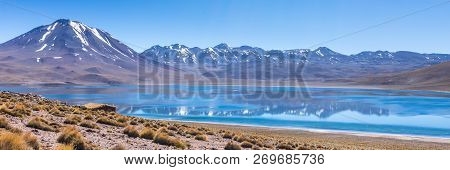 Lagunas Altiplanicas, Miscanti Y Miniques, Amazing View At Atacama Desert. Chile, South America.