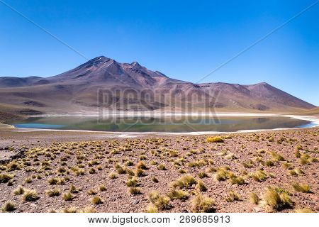 Lagunas Altiplanicas, Miscanti Y Miniques, Amazing View At Atacama Desert. Chile, South America.
