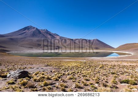 Lagunas Altiplanicas, Miscanti Y Miniques, Amazing View At Atacama Desert. Chile, South America.