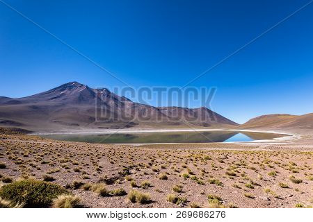 Lagunas Altiplanicas, Miscanti Y Miniques, Amazing View At Atacama Desert. Chile, South America.