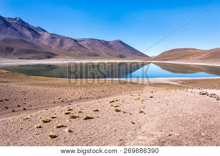 Lagunas Altiplanicas, Miscanti Y Miniques, Amazing View At Atacama Desert. Chile, South America.