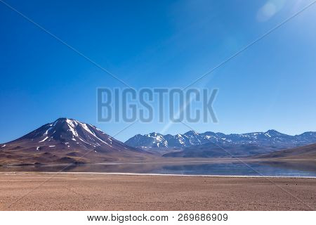 Lagunas Altiplanicas, Miscanti Y Miniques, Amazing View At Atacama Desert. Chile, South America.