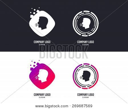 Logotype Concept. Talk Or Speak Icon. Loud Noise Symbol. Human Talking Sign. Logo Design. Colorful B