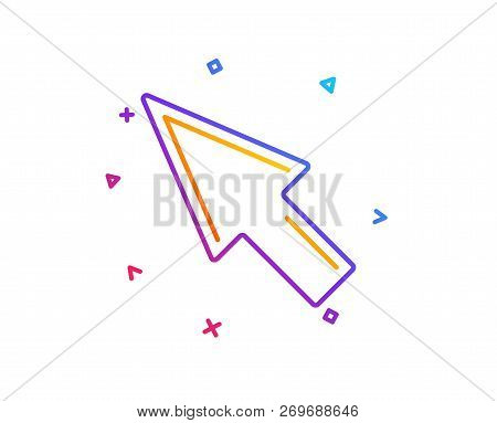 Mouse Cursor Line Icon. Pointer Sign. Click Arrow Symbol. Gradient Line Button. Mouse Cursor Icon De