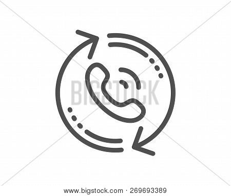 Call Center Service Line Icon. Recall Support Sign. Feedback Symbol. Quality Design Flat App Element