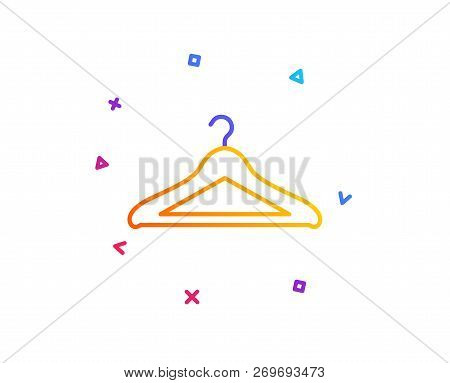 Cloakroom Line Icon. Hanger Wardrobe Sign. Clothes Service Symbol. Gradient Line Button. Cloakroom I