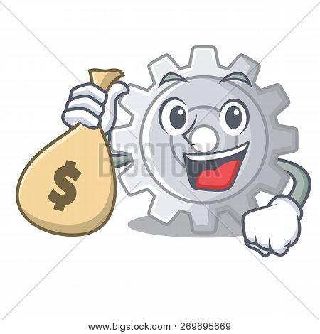 With Money Bag Roda Gear Simple Image On Cartoon