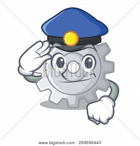 Police Roda Gear Simple Image On Cartoon