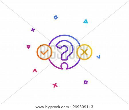Quiz Test Line Icon. Select Answer Sign. Business Interview Symbol. Gradient Line Button. Quiz Test 