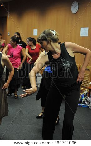 Cadiz, Spain - July 6, 2011: Classes In The Dance Hall Of The Flamenco Art Center 