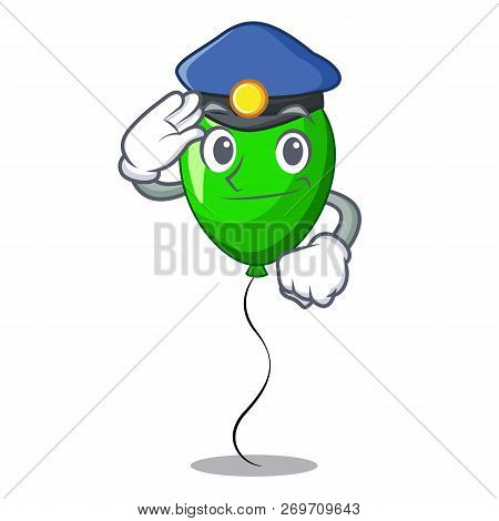 Police Green Balloon Cartoon Birthday Very Funny