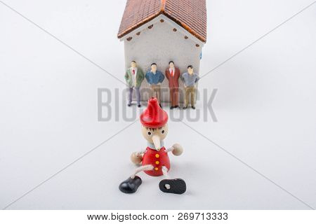 Tiny Figurine Of Man Miniature Model Puppet Pinocchio