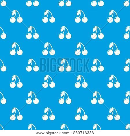 Cherry Pattern Vector Seamless Blue Repeat For Any Use