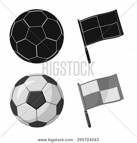 Vector Illustration Of Soccer And Gear Sign. Set Of Soccer And Tournament Stock Vector Illustration.