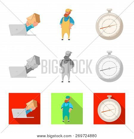 Vector Illustration Of Goods And Cargo Icon. Set Of Goods And Warehouse Stock Symbol For Web.