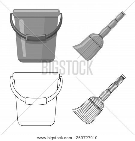 Vector Illustration Of Cleaning And Service Icon. Set Of Cleaning And Household Vector Icon For Stoc
