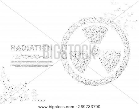 Radiation. Low Poly Wireframe Illustration Style. Vector Polygonal Image In The Form Of A Starry Sky