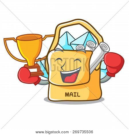 Boxing Winner Brown Bag Mail Strap On Mascot