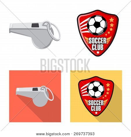 Vector Illustration Of Soccer And Gear Sign. Set Of Soccer And Tournament Vector Icon For Stock.