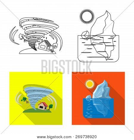 Vector Design Of Natural And Disaster Icon. Set Of Natural And Risk Stock Vector Illustration.