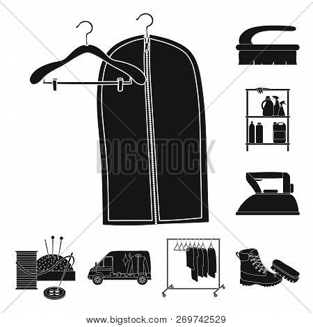 Vector Design Of Laundry And Clean Sign. Collection Of Laundry And Clothes Stock Vector Illustration