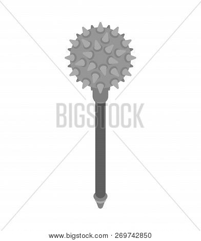Mace Weapon Morgenstern Isolated. Old Medieval Weapon For Warriors.