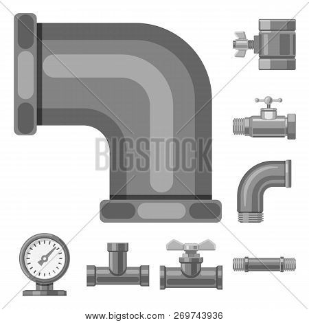 Vector Illustration Of Pipe And Tube Icon. Set Of Pipe And Pipeline Vector Icon For Stock.
