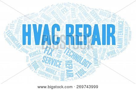 Hvac Repair Word Cloud. Wordcloud Made With Text Only.