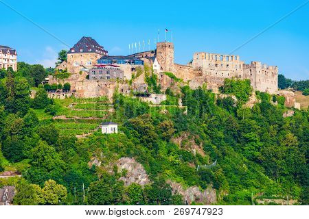 Rheinfels Castle Or Burg Rheinfels Is A Castle Ruin Located Above The Bank Of Rhine River In Sankt G