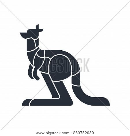 Cut Of Meat Kangaroo.  Wallaby Silhouette Scheme Lines Of Different Parts Meat. How To Cut Flesh Wal