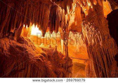 Cave Formations From Soft Smooth Areas To The  Unique Shapes Of Stalactites Hanging From The Cave Li