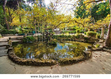 A Small Pond In Rodini Park In City Of Rhodes (rhodes, Greece)