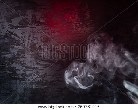 Dark Background With Smoke And Red Highlights